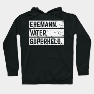 Ehemann Vater Superheld (Super Papa / Superpapa / Vintage / White) Hoodie